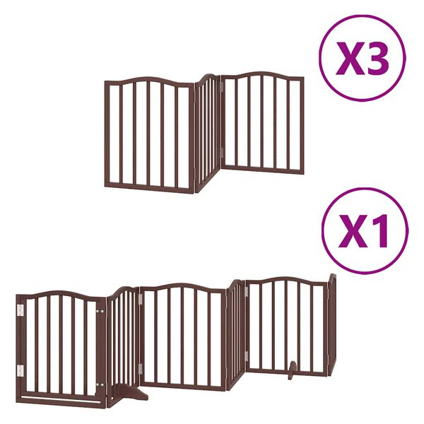 vidaXL Barri&egrave;re pour chien porte pliable 15 panneaux bois de peuplier