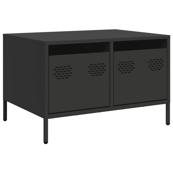 vidaXL Meuble TV noir 68x50x43,5 cm acier lamin&eacute; &agrave; froid