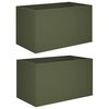 vidaXL Cache-pot de jardin 2 pc Vert olive 80 x 50 x 50 cm