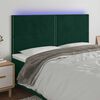 vidaXL T&ecirc;te de lit &agrave; LED Vert fonc&eacute; 200x5x118/128 cm Velours