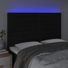 vidaXL T&ecirc;te de lit &agrave; LED Noir 144x5x118/128 cm Tissu
