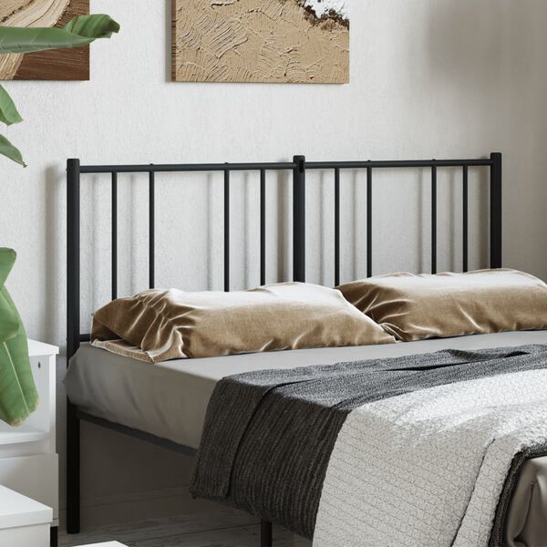 vidaXL T&ecirc;te de lit de remplacement m&eacute;tal noir 135 cm
