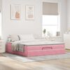 VidaXL Cadre de lit ottoman avec matelas rose 160x200 cm velours