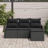 vidaXL Ensemble de canapé de jardin avec stockage 4 pcs Noir polyrotin