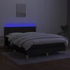 vidaXL Sommier &agrave; lattes de lit avec matelas LED Noir 140x200 cm Tissu