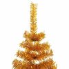 vidaXL Sapin de Noël avec 300 LED avec support Doré 180 cm PET