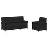 vidaXL Ensemble de Canap&eacute;s 2 pc Noir Tissu