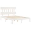 vidaXL Cadre de lit sans matelas blanc bois de pin massif