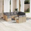 vidaXL Salon de jardin avec coussins 12 pcs beige r&eacute;sine tress&eacute;e