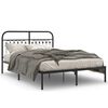 vidaXL Cadre de lit m&eacute;tal sans matelas avec t&ecirc;te de lit noir 140x200cm