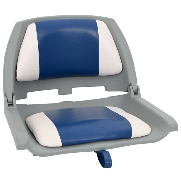 vidaXL Ensemble de si&egrave;ges de bateau pliables 2 pcs bleu et blanc