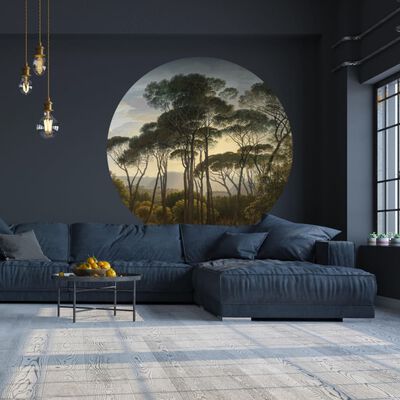 WallArt Papier peint cercle Umbrella Pines in Italy 142,5 cm
