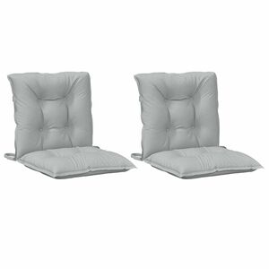 vidaXL Coussins de chaise &agrave; dossier bas lot de 2 gris clair m&eacute;lang&eacute;