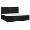 vidaXL Sommier &agrave; lattes de lit avec matelas Noir 200x200 cm Tissu