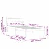 vidaXL Cadre de lit avec t&ecirc;te de lit Brun cire 75 x 190 cm Pin massif