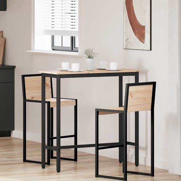 vidaXL table Naturel 100 x 40 x 101 cm Bois d'ing&eacute;nierie et acier