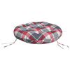 vidaXL Coussin rond motif &agrave; carreaux rouge &Oslash; 60 x11 cm tissu oxford