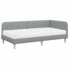 vidaXL Cadre de lit d'angle Gris clair 90 x 190 cm tissu
