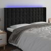 vidaXL T&ecirc;te de lit &agrave; LED Noir 163x16x118/128 cm Velours