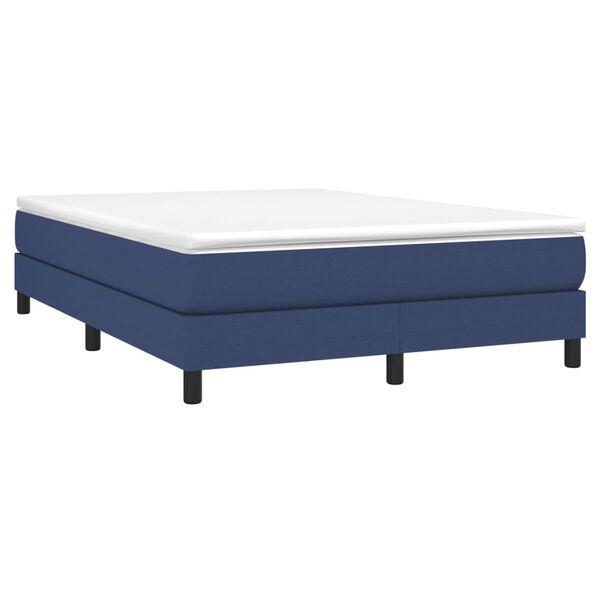 vidaXL Sommier &agrave; lattes de lit avec matelas Bleu 160x200 cm Tissu