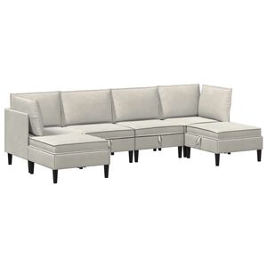 vidaXL Ensemble de meubles pour le salon 6 pc Cr&egrave;me Velours