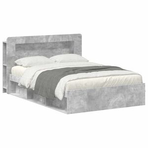 vidaXL Cadre de lit avec rangement Gris b&eacute;ton 140 x 190 cm