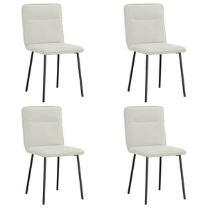 vidaXL Chaises &agrave; manger lot de 4 Cr&egrave;me Velours