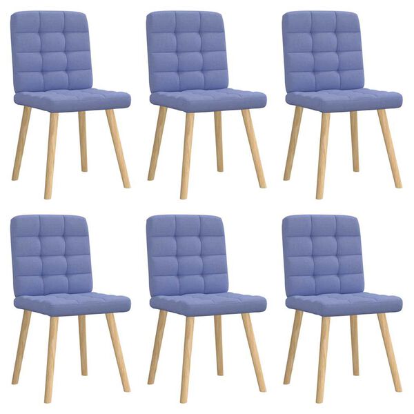vidaXL Chaises &agrave; manger lot de 6 bleu jean tissu