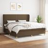 vidaXL Sommier &agrave; lattes de lit avec matelas Marron fonc&eacute; 200x200 cm