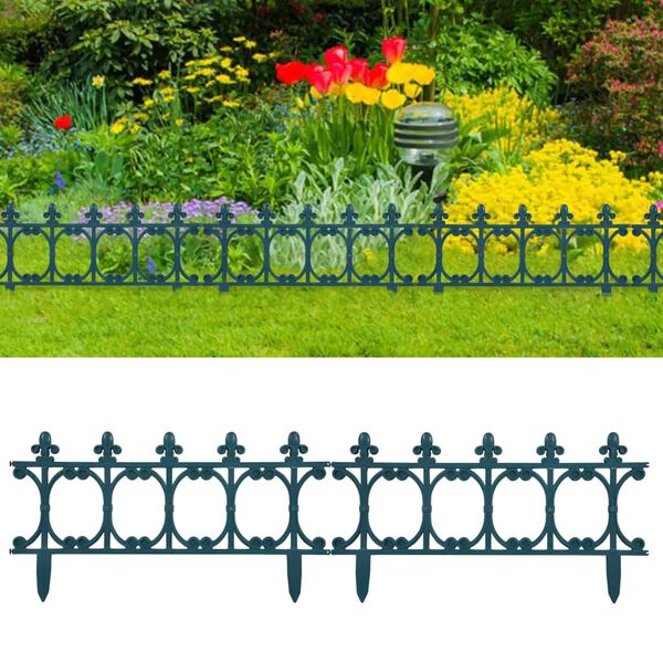 vidaXL Bordures de jardin 16 pcs Vert 10 m PP