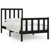 vidaXL Cadre de lit sans matelas noir 100x200 cm bois massif