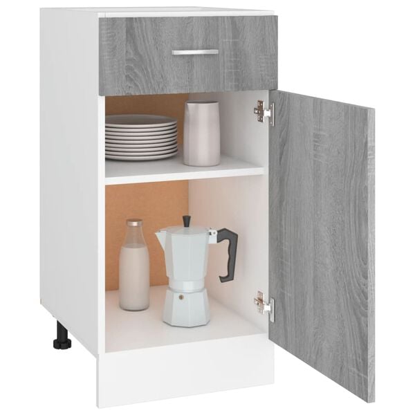 vidaXL Armoire à tiroirs inférieure "Lyon" Gris Sonoma 40 x 46 x 81,5 cm Bois d'ingénierie