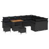 vidaXL Ensemble de canap&eacute; de jardin 12 pc Noir polyrotin