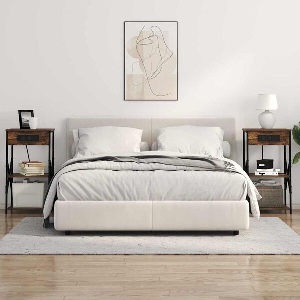 vidaXL Cabinet de chevet Ch&ecirc;ne fum&eacute; 41 x 31 x 76 cm Bois d'ing&eacute;nierie