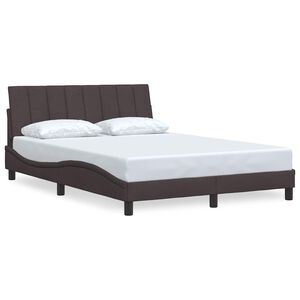 vidaXL Cadre de lit sans matelas Hanko marron fonc&eacute; 140x200 cm tissu