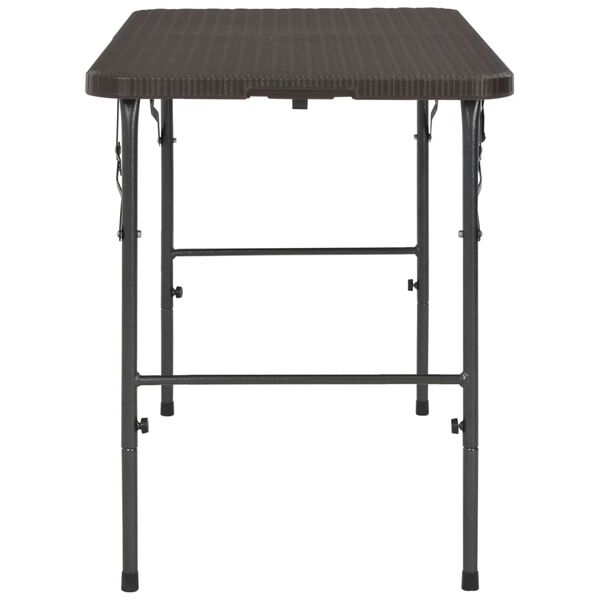 vidaXL Table de jardin pliante Marron 120x60x74cm PEHD Aspect de rotin