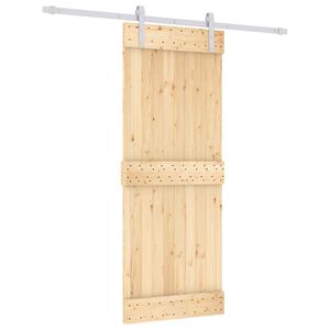 vidaXL Porte coulissante Naturel et Blanc 80 x 210 cm