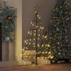 vidaXL Arbre en cône de Noël avec support Noir 125 cm Acier