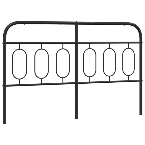 vidaXL T&ecirc;te de lit de remplacement m&eacute;tal noir 150 cm