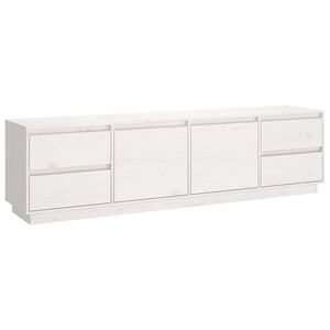 vidaXL Meuble TV Blanc 176x37x47,5 cm Bois de pin massif