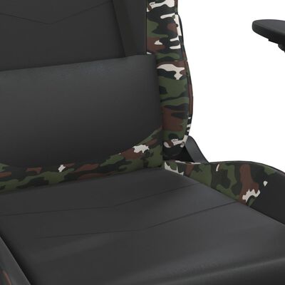 vidaXL Chaise de jeu de massage repose-pied Noir&Camouflage Similicuir