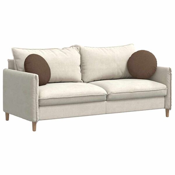 vidaXL Coussins de si&egrave;ge 2 pcs Marron &Oslash;40 x 13 cm tissu