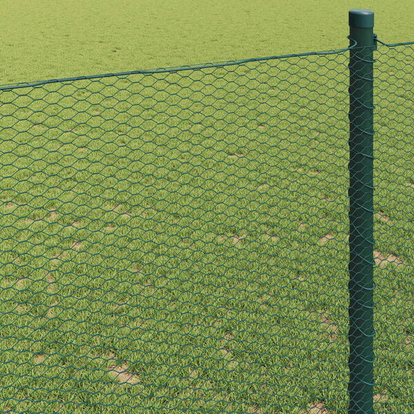 vidaXL Cl&ocirc;ture hexagonale Vert 1,4 x 10 m PVC