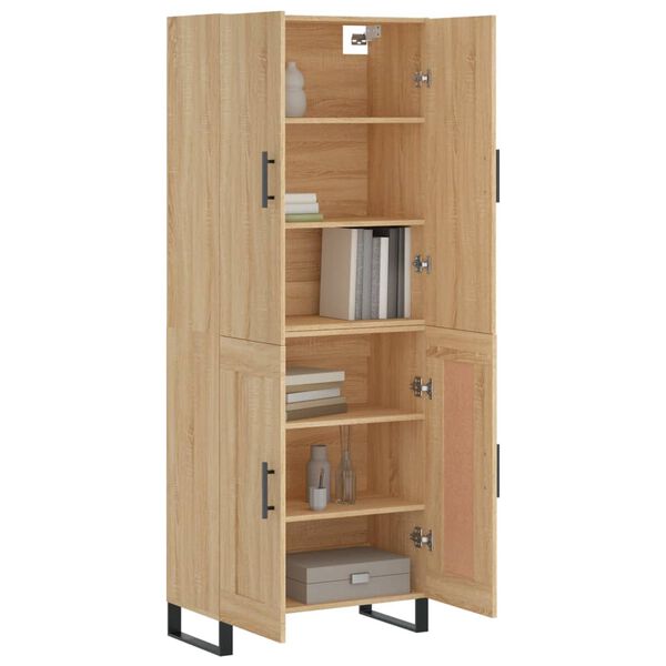 vidaXL Buffet haut Ch&ecirc;ne sonoma 69,5x34x180 cm Bois d'ing&eacute;nierie