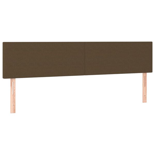 vidaXL T&ecirc;tes de lit Marron fonc&eacute; 200 x 5 x 78/88 cm Tissu