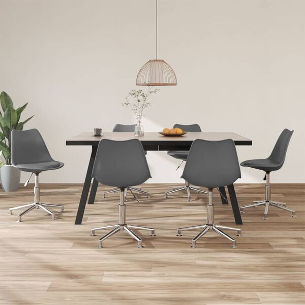 vidaXL Chaises pivotantes &agrave; manger lot de 6 gris similicuir