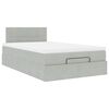 vidaXL Cadre de lit ottoman et matelas gris clair 120x200 cm velours
