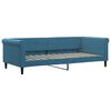 vidaXL Lit de jour avec lit gigogne et matelas bleu 90x200 cm velours