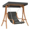 vidaXL Chaise balan&ccedil;oire avec coussin et auvent bois massif d'&eacute;pic&eacute;a