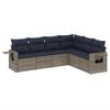 vidaXL Ensemble de canap&eacute; de jardin 6 pcs avec coussins gris r&eacute;sine tress&eacute;e